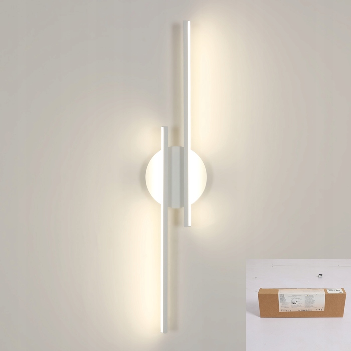Настінний світильник GOECO білий, інтегроване LED-освітлення, 24 Вт