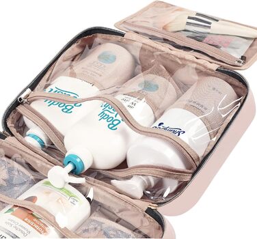 Органайзер для подорожей NISHE для жінок, сумка-органайзер для шампунів, кондиціонерів, пензликів, великого та малого розміру, рожевий (M)