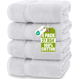 Набір банних рушників Utopia Towels, сріблясті, 100% бавовна, преміум якість 600 г/м², гігроскопічні та м'які, 4 шт.