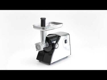 Електричний м'ясорубка ProfiCook PC-FW 1272 з насадкою для печива та вареників | 1200W, 3 металеві диски, функція наповнення ковбас, нержавіюча сталь