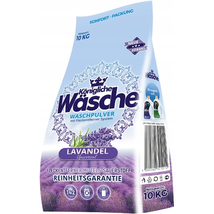 Універсальний пральний порошок Königliche Wäsche, лаванда, 10 кг (Німеччина)