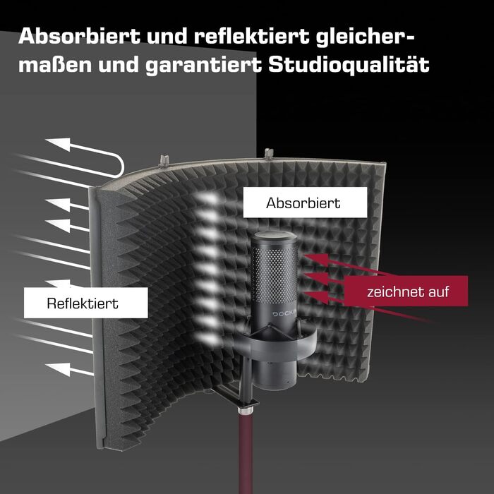 DOCKIN® MP2000: USB мікрофон-конденсатор для ПК, геймінгу, подкастів та стрімінгу. З міцним штативом, Pop-фільтр та Windscreen. Преміум якість звуку.