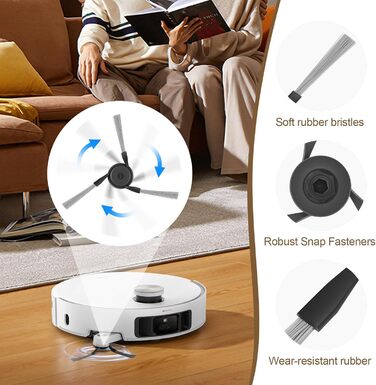 Запчастини для Dreame X30 Ultra, L10s Ultra Gen2, L40 Ultra AE, Mova E30 Ultra: комплект аксесуарів (2 основні щітки, 4 фільтри, 4 мікрофібри, 4 бічні щітки, 4 мішки для пилу)