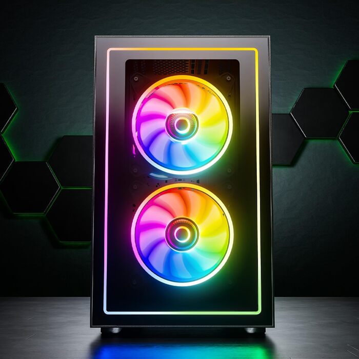 Корпус для ПК GameMachines Element Snow Edition ATX з 3 RGB вентиляторами, білий (Nova)