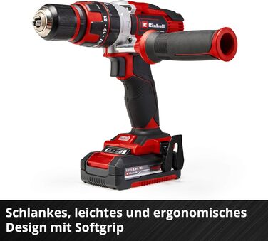 Акумуляторний дриль-шуруповерт Einhell TE-CD 18/48 Li-i Solo Power X-Change (18 В, Li-Ion, 2 швидкості, ударний режим, LED, 2x 2.0 Ah акумулятори, зарядний пристрій)