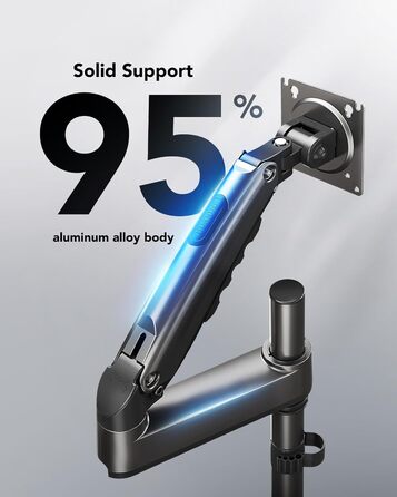 Кріплення для монітора HUANUO 13-32 дюймів, гнучкий кронштейн для LCD/LED екрану, газ-амортизатор, поворот 360°, VESA 75/100, вантажопідйомність 2-9 кг