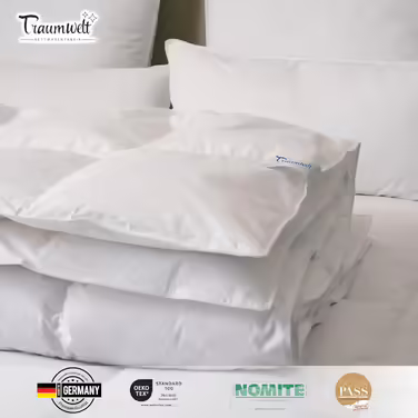 Dreamworld Nature Down Comforter Made in Germany, 135x200 cm, made of 90% down and 10% feathers, winter duvet, suitable for allergy sufferers (nomite), Öko-Tex 100 Class 1 certified, Downpass 135 x 200 cm winter duvet
