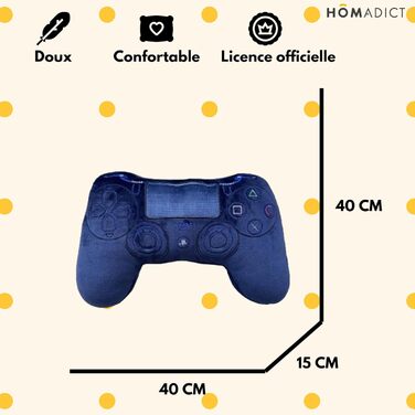 HOMADICT Playstation Pillow, Controller, decorative accessory, soft and fluffy, 40 x 40 cm, official licensed product