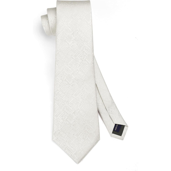 Краватка для чоловіків Hisdern однотонна формальна з кишеньковим хустинкою, комплект. Класичний стиль, для весілля, бізнесу, вечірок (Бежевий)