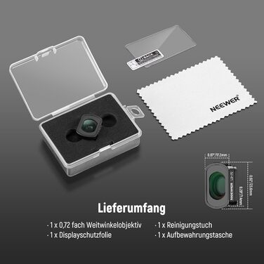 NEEWER Набір фільтрів ND для DJI Osmo Pocket 3: ND2-32, CPL, 0.72x, 112° Ширококутний об'єктив, 2 захисні плівки