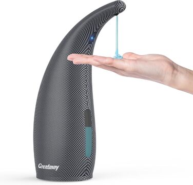 Greatmay Automatic Touchless Soap Dispenser - 300ml Electric Battery Operated with 4 Adjustable Levels - IPX6 Waterproof for Bathroom, Kitchen