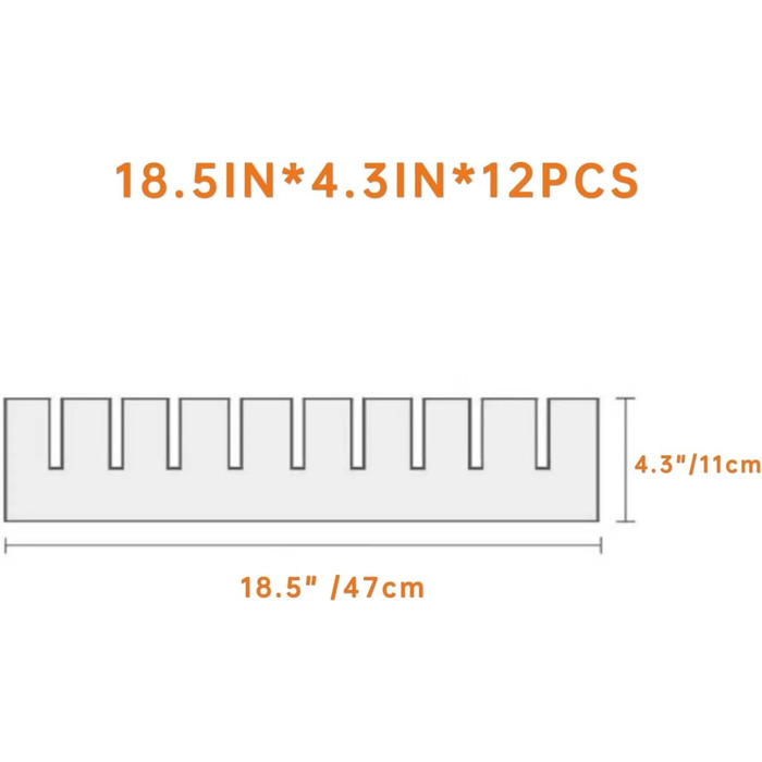 KnnRiim 12-Piece Drawer Dividers, 47x11 cm, Thick, DIY Partition Walls for Drawers, Large Flexible Organizer for Clothes, Bedroom, Bathroom, Kitchen Appliances, Desk, Office Storage