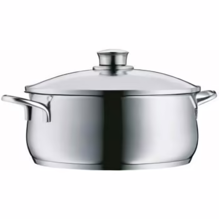 WMF Diadem Plus Induction Cookware Set, 5-Piece, Cookware Set with Glass Lids, Polished Cromargan Stainless Steel, Induction Cookware Set Uncoated, 5-Piece (including saucepan)