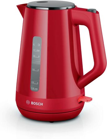 Електричний чайник BOSCH TWK1M124, червоний, пластиковий, 2400 Вт, 1.7 л