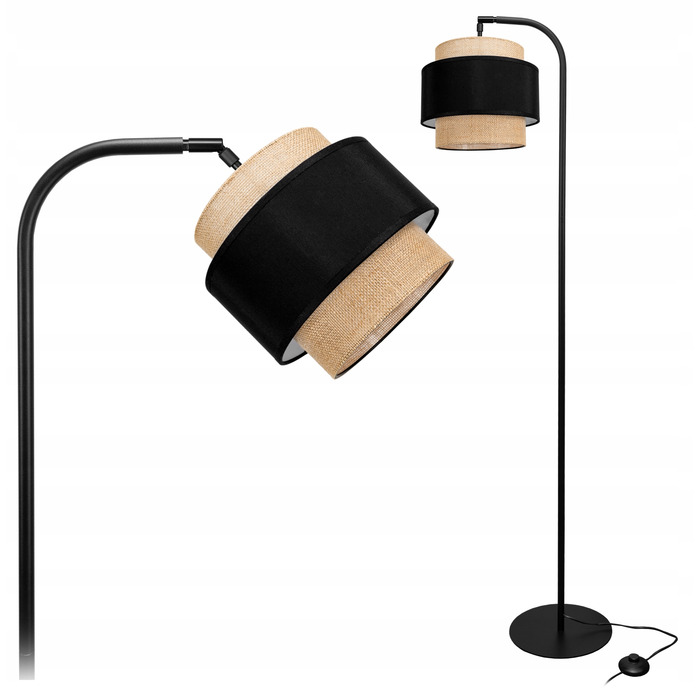 Підлогова лампа Glimex Modern E27 60 Вт, бежевий, коричневий, чорний