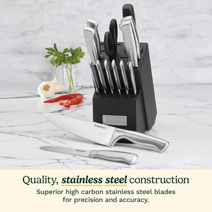 Cuisinart 15-Piece Stainless Steel Hollow Handle Knife Block Set