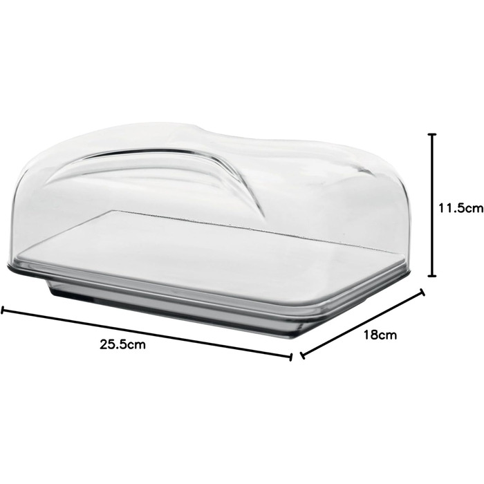 Guzzini - Gocce, Rectangular Cheese Dome - Sky Grey, 25.5 x 18 x h11.5 cm - 27010092