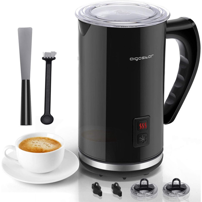 Електричний піноутворювач для молока Aigostar 500W, 240ml - 3 режими, для капучино, лате, мокко, макіато, гарячого шоколаду