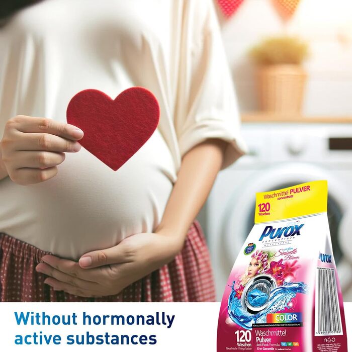 Пральний порошок PUROX Color Sensuelle Blumen для кольорових речей з квітковим ароматом, 9.2 кг, 120 прань