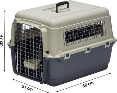 Karlie Nomad Pet Carrier - Front Loading, 68x51x47 cm - Lightweight Travel Cage for Cats & Dogs