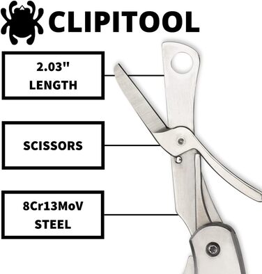 Ніж складаний Spyderco ClipiTool з ножицями, нержавіюча сталь, металевий корпус