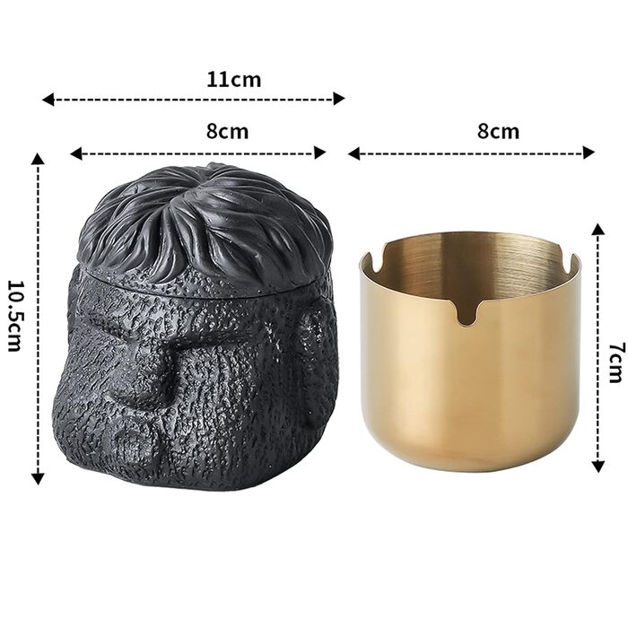 Відро для сміття на вулицю та балкон, герметичне, як стильний декор. Підходить для бетону та нержавіючої сталі. Чорний колір