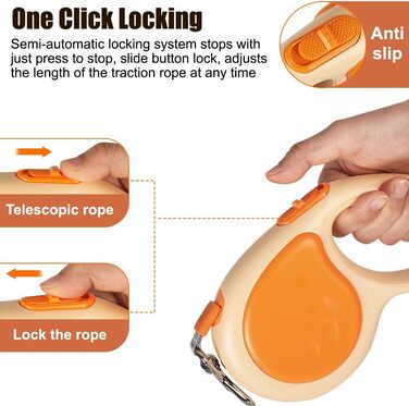 Висувна поводок для собак, 4.8м, міцний рулон з поворотним гачком на 360° та LED-підсвіткою, для собак та котів середніх та малих порід (до 30 кг), колір зелений