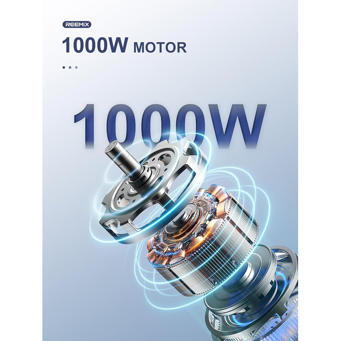 Блендер занурювальний 5-в-1 з нержавіючої сталі, 1000W, 12 швидкостей, турбо-режим, насадки: вінчик, пінозмішувач, подрібнювач, мірний стакан 600 мл