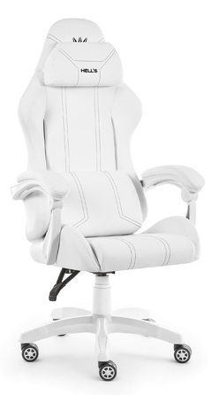 Ігрове крісло HELL'S CHAIR HC-1014 WHITE, біле, екошкіра