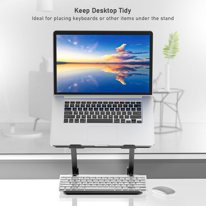 Adjustable Laptop Stand with Cooling Fan - Universal for 11-15 inch Laptops (MacBook Pro/Air, Dell, Samsung, HP) - Black