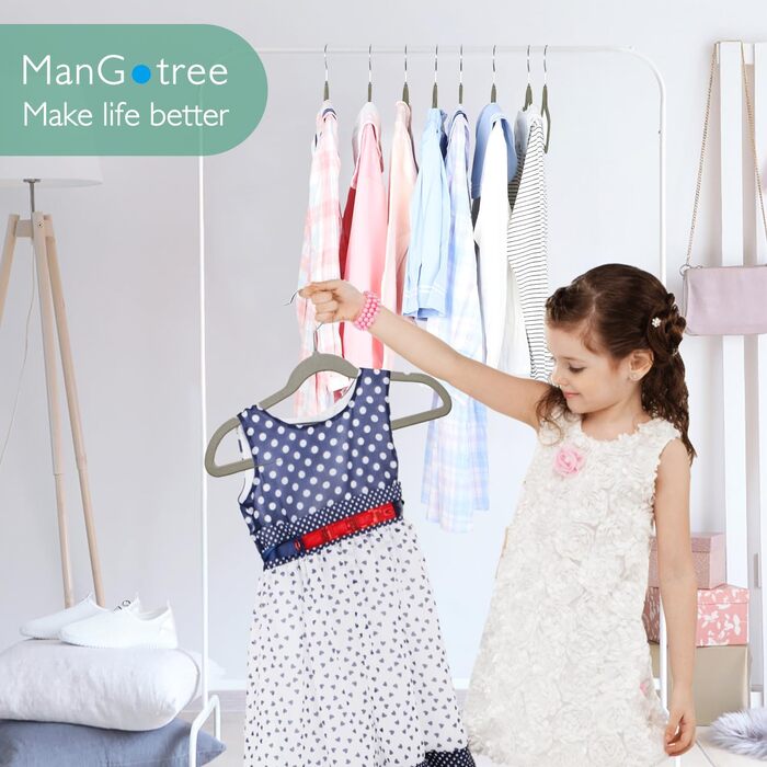 Дитячі вішалки з оксамиту ManGotree, нековзкі, поворотний гачок, 35 см, для одягу, піджаків, сорочок і штанів, 14 шт, сірі