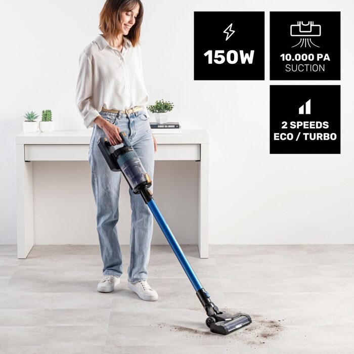 Електричний акумуляторний підмітач Taurus Homeland Ultimate Animal HVCA7296B, метал та пластик, синій та чорний