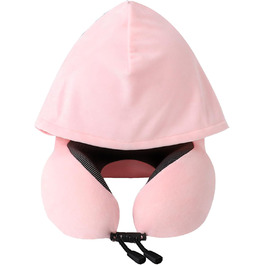 Подушка для шиї Memory Foam | Подушка для подорожей в літаку з 95% захистом від світла, регульованою підтримкою шиї, для подорожей, офісу та сну на боці (чистий порошок)