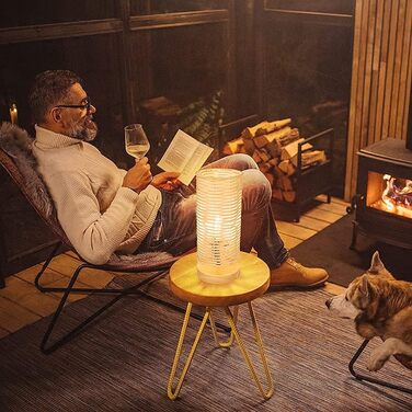 Сучасна LED лампа Depuley на стіл, бамбук та дерево, кругла, з абажуром з ротангу, 60 Вт, патрон E27, нічник, лампа для читання в спальню, дитячу кімнату, з лампою, Rund-1