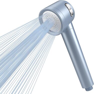 Showerhead with Filter MEKO High-Pressure Handheld Shower with 15-Layer Filtration System, 1.5M Hose, 3 Spray Patterns, Water-Saving Showerhead for Removing Residual Chlorine, Hard Water, and Heavy Metals (Blue)