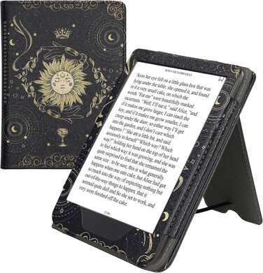 Чохол-книжка kwmobile для Kobo Clara BW/Clara Colour/Tolino Shine (5) / Shine Color з петлею для руки та мотивом бібліотеки (Таро, карти)