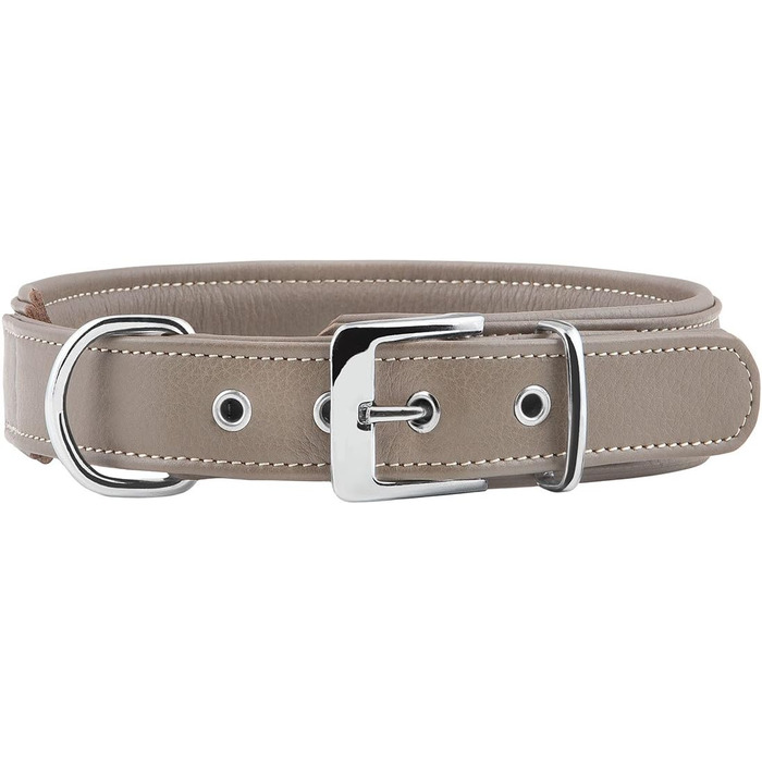 Нашийник для собак Knuffelwuff Glendale з м'якої шкіри, 48-55 см, колір Natur (53-60 см обхват шиї)