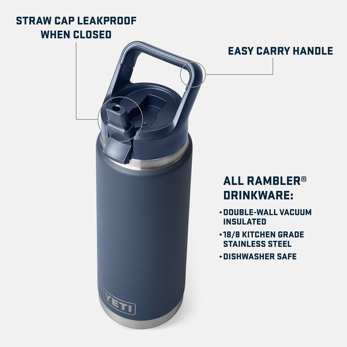 Термос-пляшка YETI Rambler 750 мл з вакуумною ізоляцією, нержавіюча сталь, з кришкою та трубочкою, колір Black Stone (світло-коричневий камуфляж)