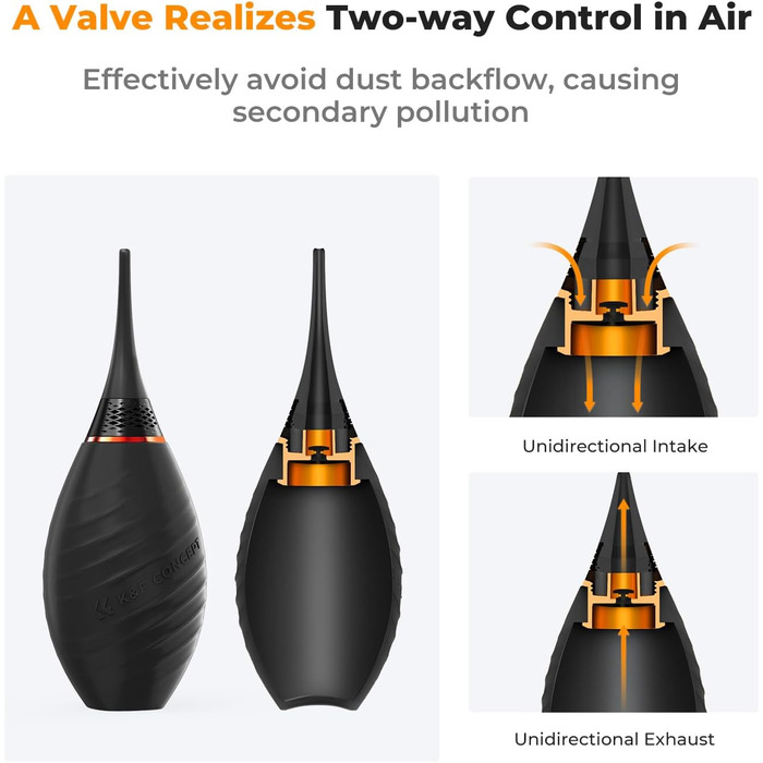 Набір для чищення фото- та відеокамер K&F Concept 10 в 1: DSLR, об'єктиви, мобільні телефони. Включає серветки, продувальну помпу, рідину для чищення та олівець для лінз.