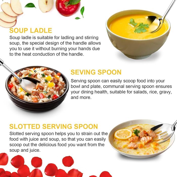 Набір кухонних аксесуарів Pleafind, 4 шт., нержавіюча сталь (3P ложки)