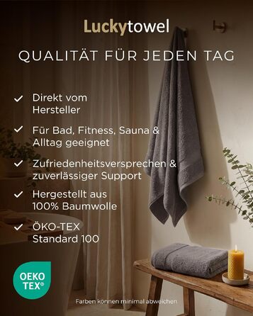 Набір махрових рушників 100% бавовна, 50x100 см, 600 г/м², Oeko-TEX, чорні, 8 шт.