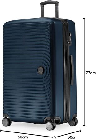 Чемодан великий хардлайнер 77 см, TSA, 130 л, розширення об'єму, темно-синій