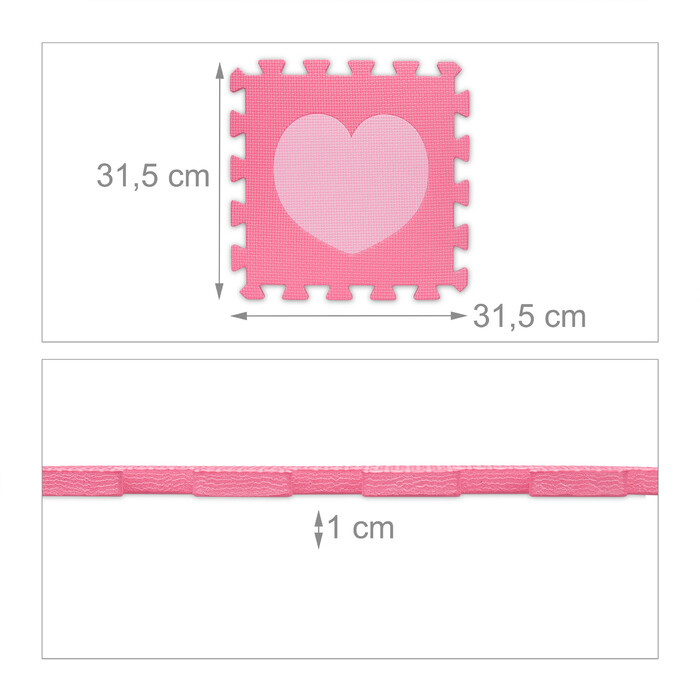 Relaxdays 18-piece Puzzle Mat Heart
