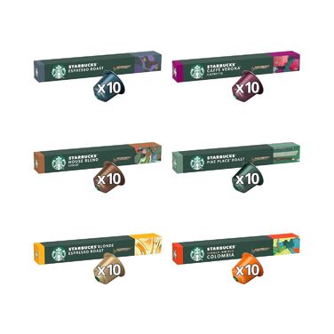 Капсули для кави Nespresso Starbucks Discovery Variety Pack (100 шт.) – Різноманіття світлих, середніх та темних обжарок | Starbucks by Nespresso
