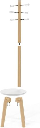 Umbra Pillar Wardrobe Stand with Stool, Default_no_Selection_Value, White/Natural, One Size