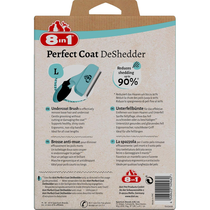 Щітка для вичісування підшерстка 8в1 DeShedder L для великих собак (коротко- та довгошерстих)