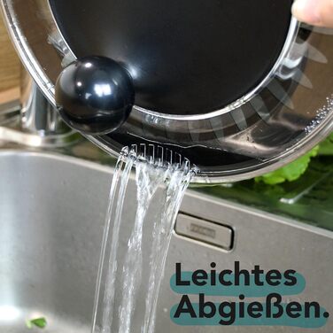 Салатниця-центрифуга з нержавіючої сталі (4,5л) + овочевий тертки з 5 лезами | Зручне віджимання салату завдяки неслизькому дну та ручним приводом