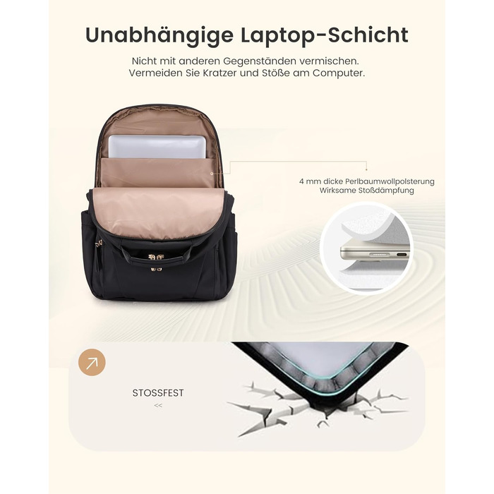 Рюкзак для ноутбука LOVEVOOK, водонепроникний, 15.6 дюймів, для роботи, школи, подорожей, під велику пляшку води, стильний, сірий