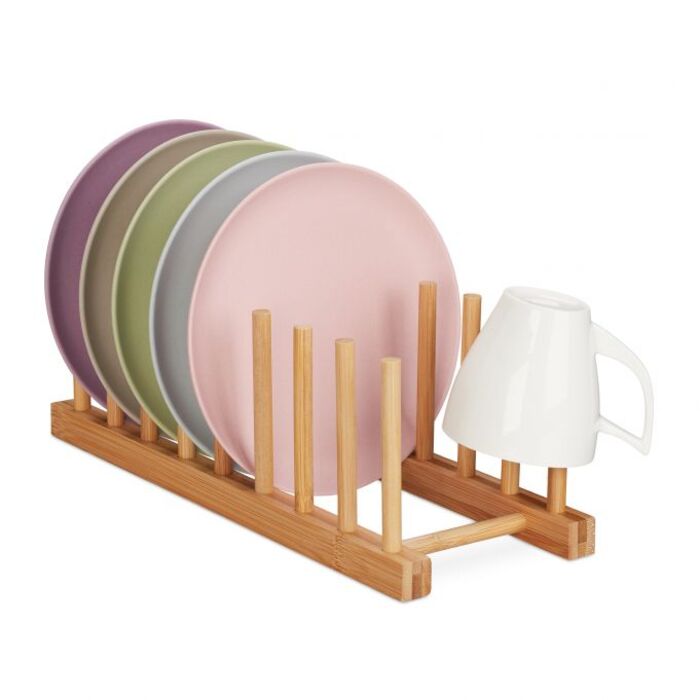 Relaxdays Bamboo Dish Drainer