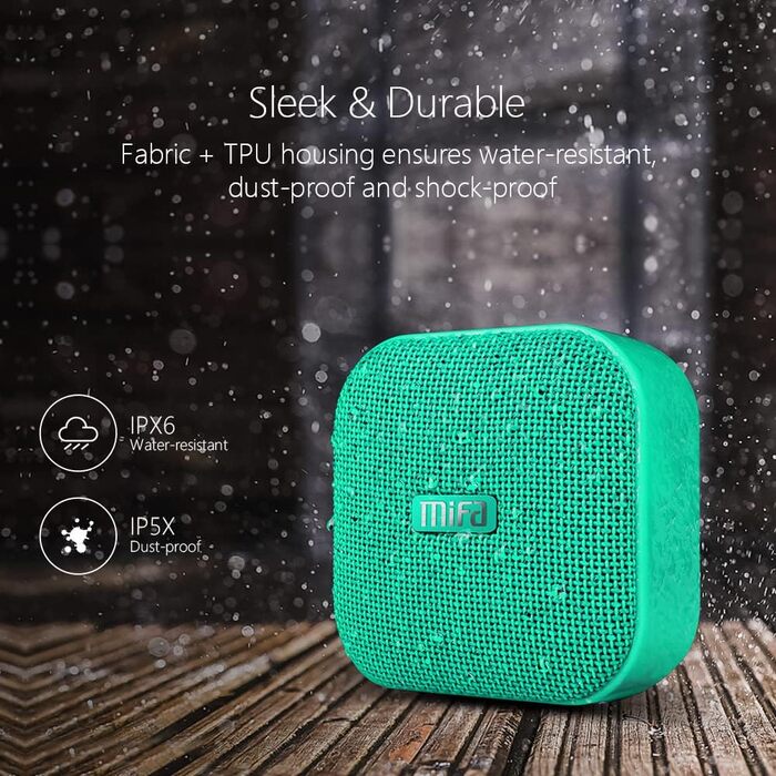 MIFA A1 Mini Bluetooth колонка, TWS, 15 год, IP56, чорний (A1-Grün)